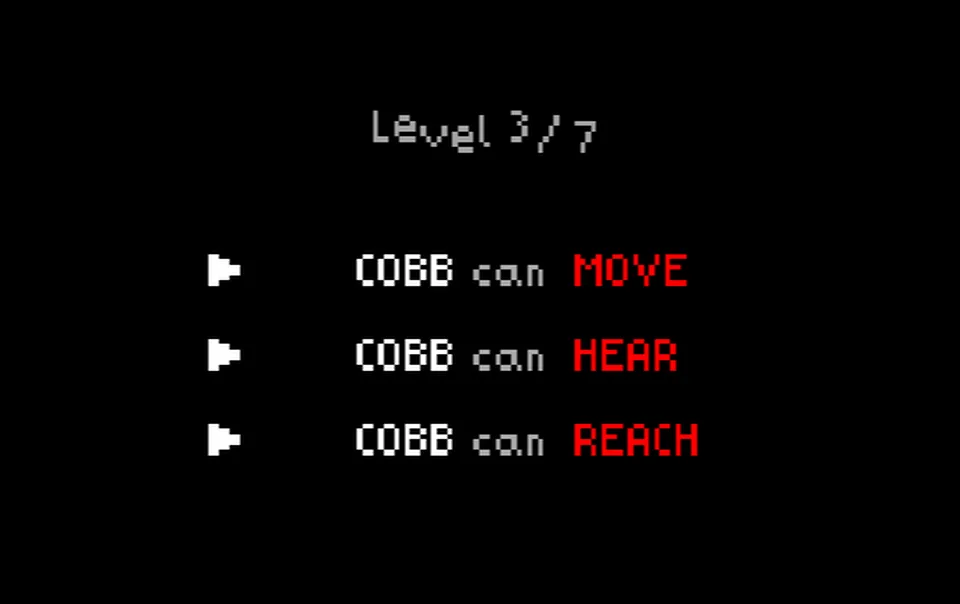 Layar aturan level COBB CAN MOVE