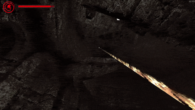 GIF de gameplay de Idols of Ash mostrando movimento rapido com grappling durante a descida